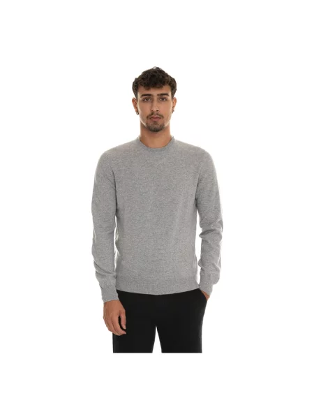 Sweter Gran Sasso z okrągłym dekoltem szary