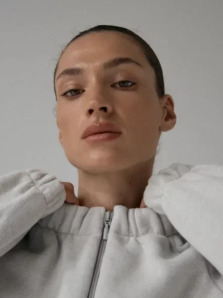 Muuv. Muuv melegítőfelső női pamuttal SMOOTH COTTON szürke