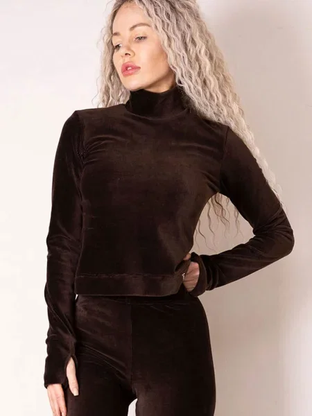 Женский однотонный гольф коричнева