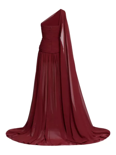 Rochie maxi Elie Saab cu un umăr gol de costum roșu