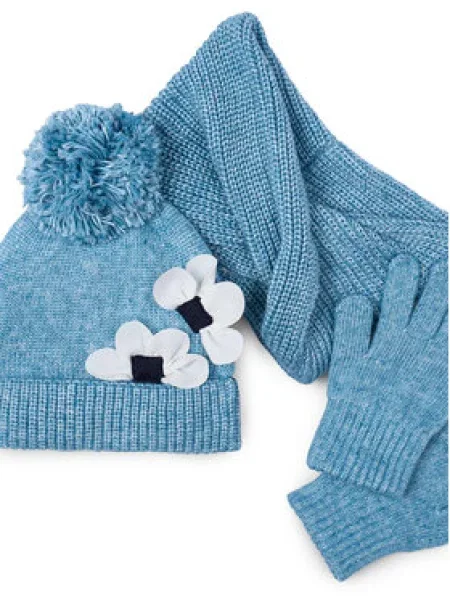 Mayoral Súprava čiapka tunelový šál a rukavice modrá