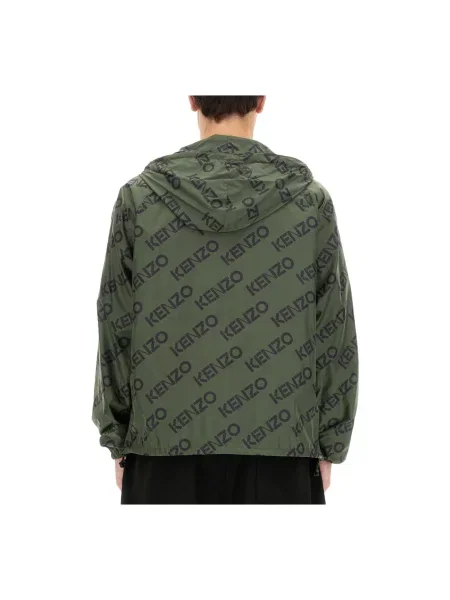 Anorak Kenzo z nadrukiem zielona