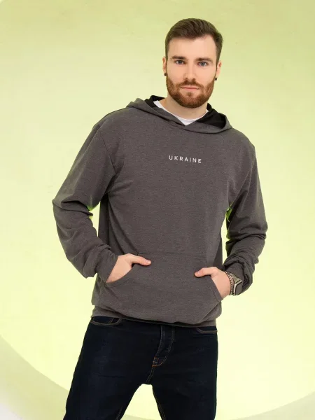 Худі ISSA Plus бавовна/поліестер сірий