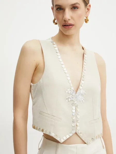 Forte Forte kamizelka z domieszką wełny beżowa