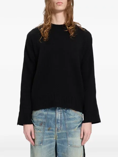 Pulover Ann Demeulemeester cu decolteu rotund negru