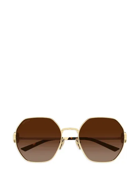 Ochelari de soare Gucci Eyewear cu imprimeu geometric auriu