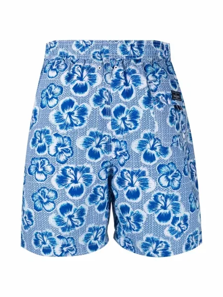 Gėlėtos raštuotos juosmuo maudymosi kelnaitės Hackett mėlyna
