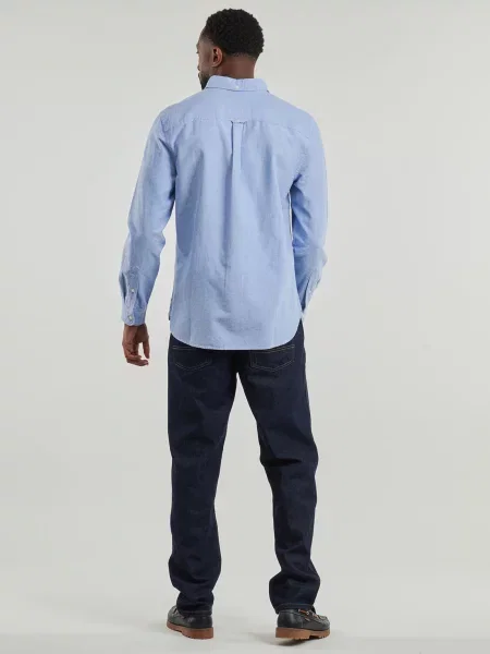 Cămașă Superdry din țesătură twill albastru