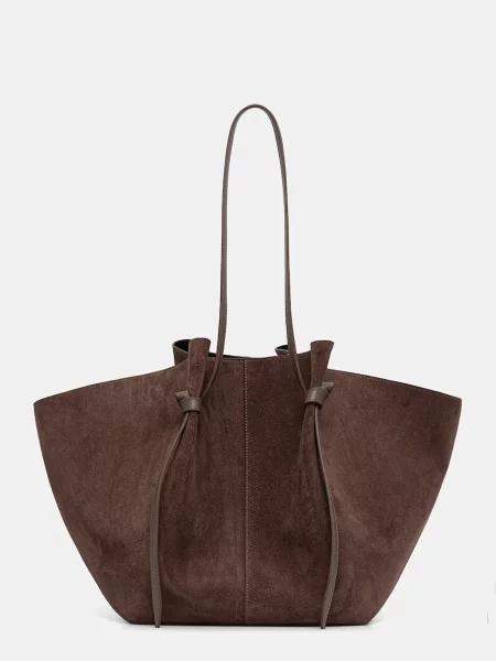 Yuzefi geantă shopper pentru femei din piele întoarsă XL MOCHI maro