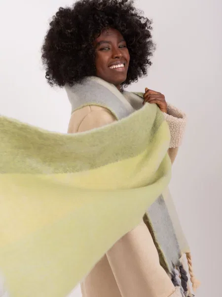 Fular Fashionhunters cu franjuri verde