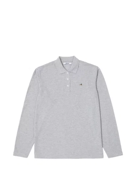 Lung tricou polo Edmmond Studios cu broderie gri