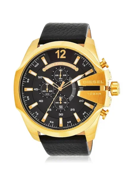 DIESEL Ceas analogic Mega Chief auriu negru
