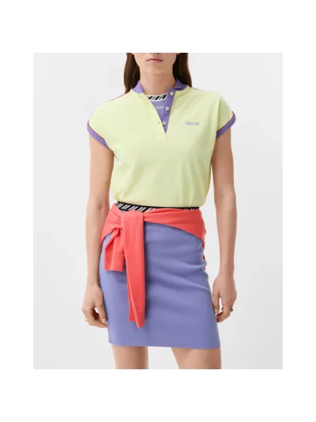 Koszulka polo Versace z logo żółta