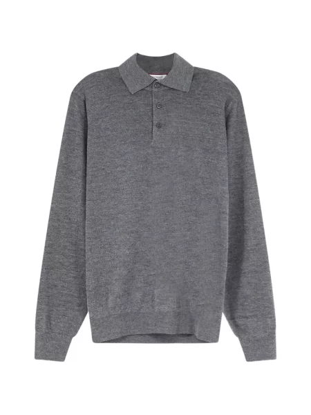 Lung tricou polo Brunello Cucinelli gri