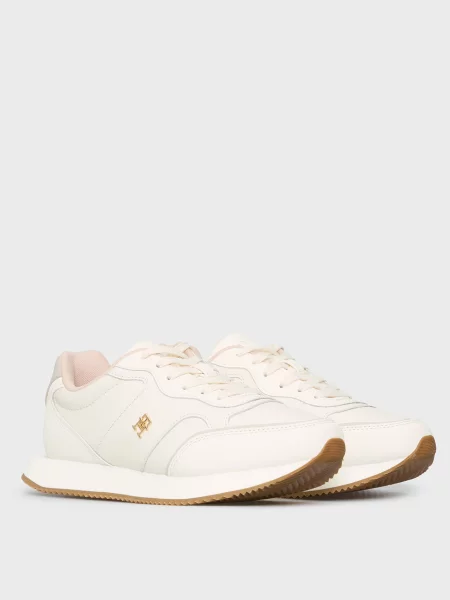 Шкіряні кросівки Tommy Hilfiger бежеві