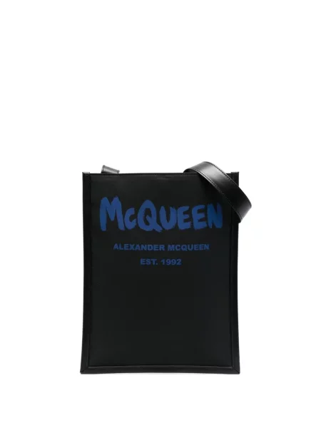 Geantă Alexander Mcqueen cu imagine negru