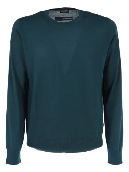 Pulover Zegna cu decolteu rotund verde
