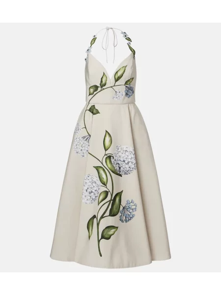 Rochie de cocktail Oscar De La Renta cu model floral de costum