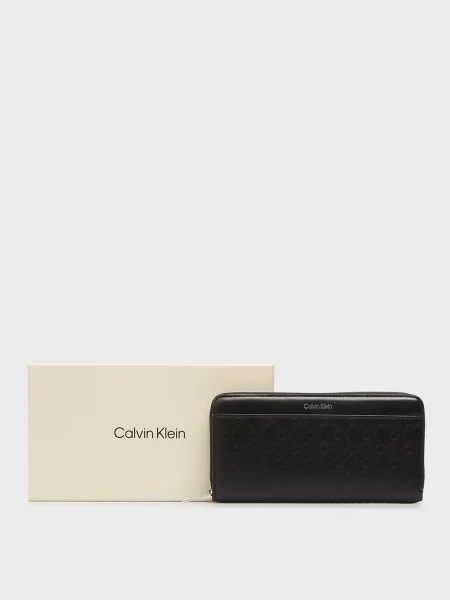 Кожаный кошелек Calvin Klein черный