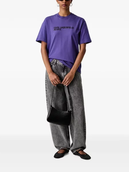 Tricou Karl Lagerfeld Jeans cu imagine violet
