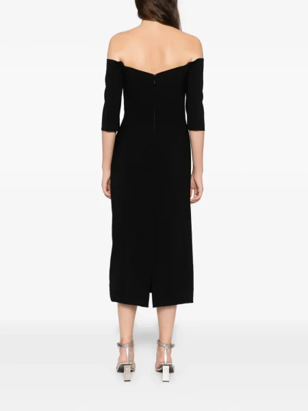 Rochie Amsale din crep de costum negru