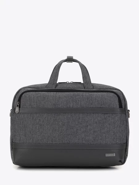 Torba na laptopa z lamówką z ekoskóry szara