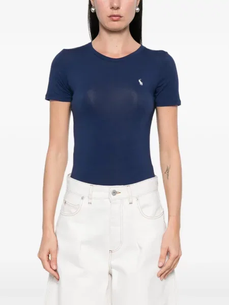 Bikini Polo Ralph Lauren cu dungi cu broderie albastru
