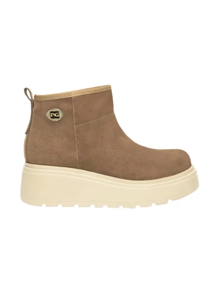 Buty do kostki Nerogiardini skórzane beżowe