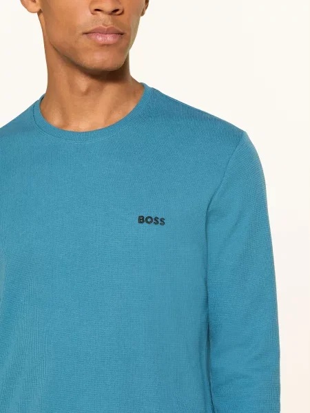 Boss Tričko Na Spaní Waffle modrá