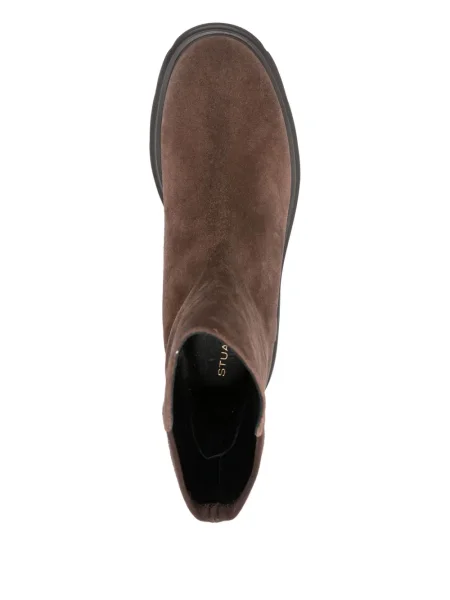 Botine Stuart Weitzman din piele de căprioară cu platformă maro
