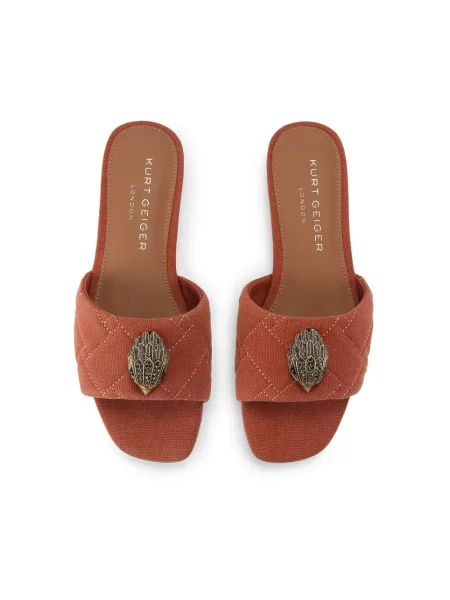 Kurt Geiger London klapki na płaskim Kensington Flat Sandal Rust brązowe