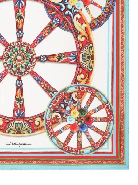 Μεταξωτός κασκόλ Dolce & Gabbana με σχέδιο λευκό