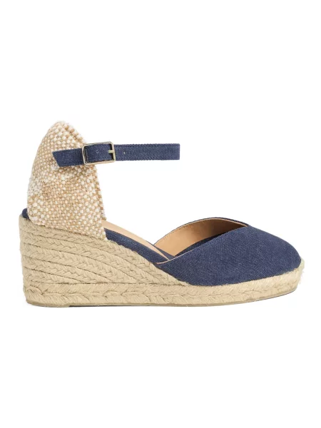 Espadryle Castaner na koturnie niebieskie