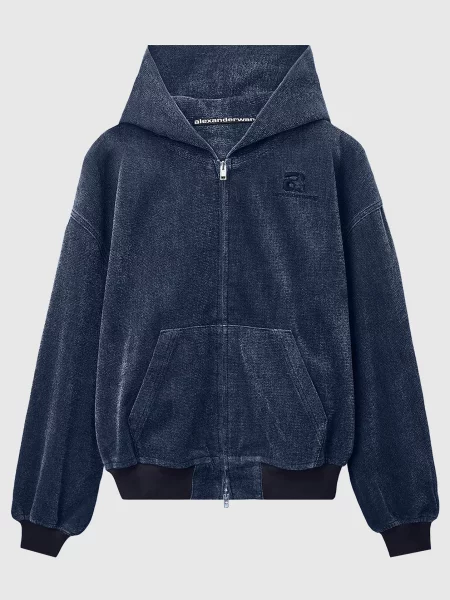 Джинсова спортивна куртка Alexander Wang синя