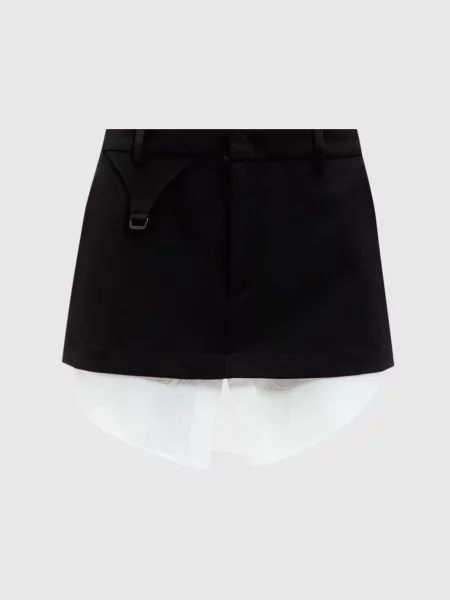 Спідниця міні з вовною Ssheena чорна