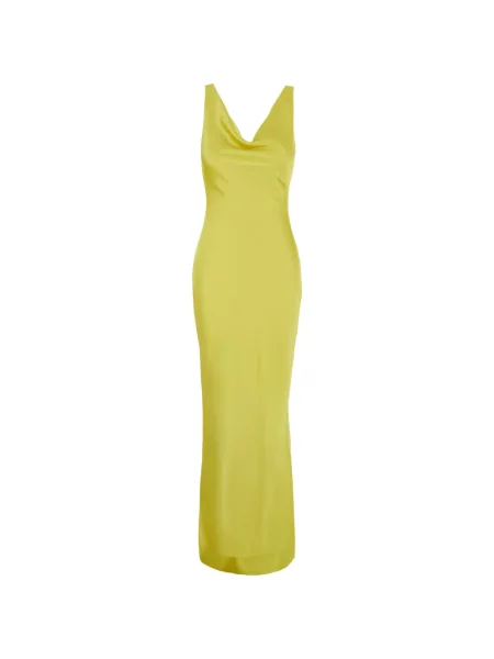 Rochie maxi Norma Kamali fără mâneci galben