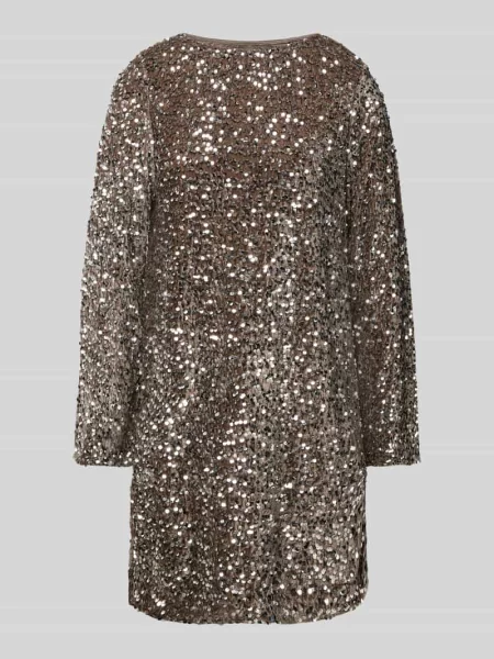 Sukienka cekinowa o kroju regular fit z kokardą model ‘KAM’ Pieces