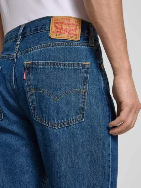Jeansy o kroju straight fit z czystej bawełny model Levi's niebieskie