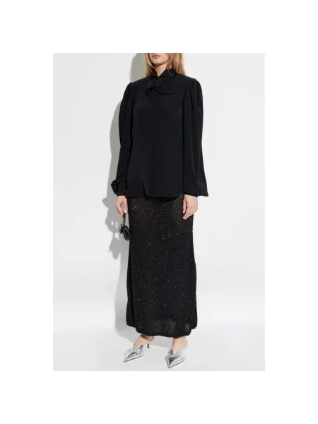 Lniana spódnica maxi Balenciaga czarna