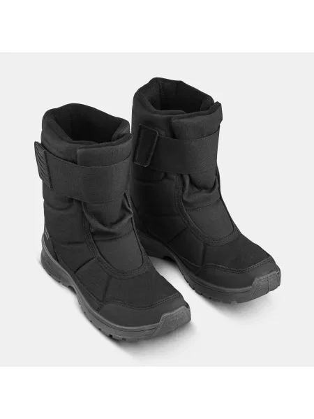 Buty turystyczne dla dzieci Quechua Warm zapinane na rzep wodoodporne czarne