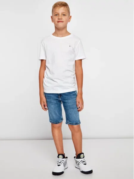 TOMMY HILFIGER Tričko námořnická modř / červená bílá