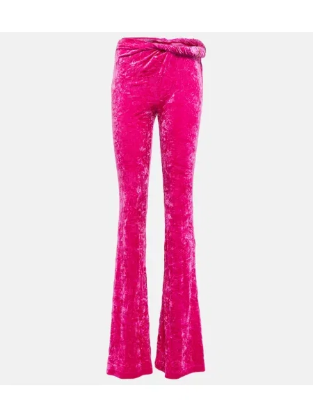Pantaloni Versace de catifea roz
