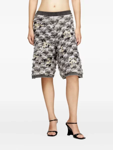 Szorty Diesel w pepitkę żakardowe szare