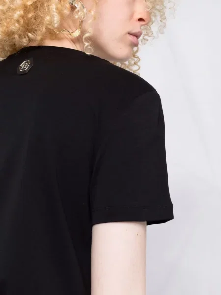Křišťálové krátké tričko Philipp Plein černé