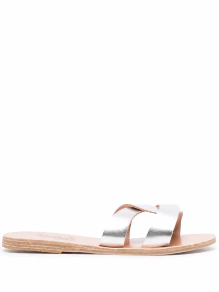Sandale Ancient Greek Sandals din piele argintiu