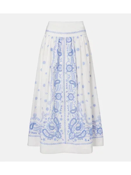 Fustă midi Self-portrait alb