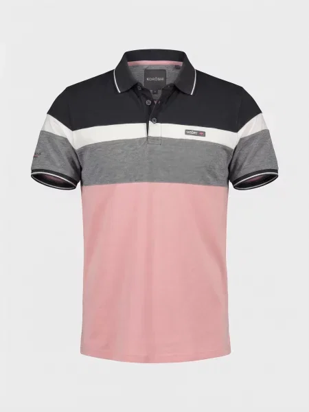 KOROSHI Tricou gri / roz / negru alb