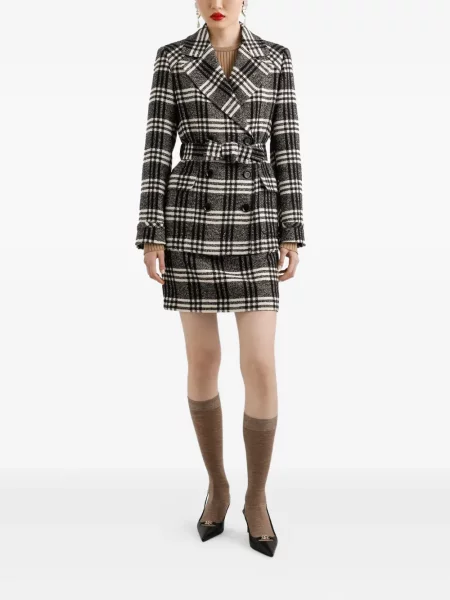 Fusta mini Dolce & Gabbana în carouri negru