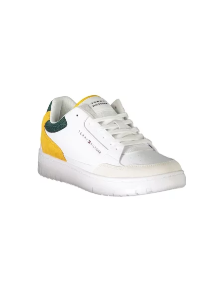 Lniane wielobarwność trampki Tommy Hilfiger sznurowane białe