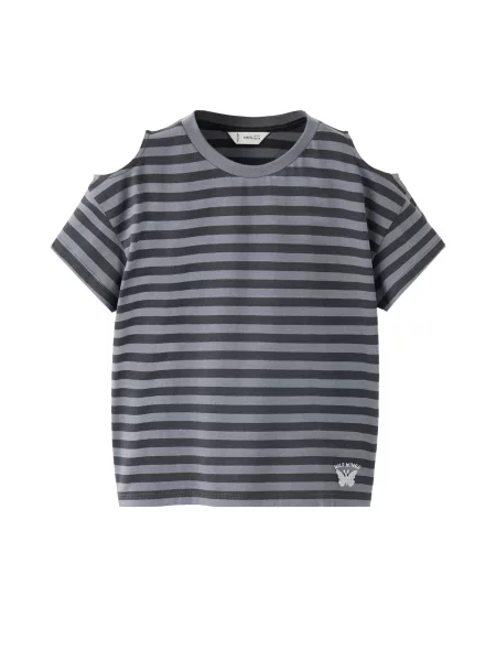 MANGO KIDS Tricou grafit / piatră gri